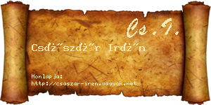 Császár Irén névjegykártya