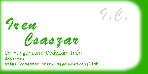 iren csaszar business card